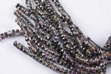 2str 8mm Crystal Beads Roundel Faceted Gunmetal Peacock 6" strands