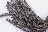 2str 8mm Crystal Beads Roundel Faceted Gunmetal Peacock 6" strands