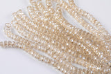 2str 8mm Crystal Beads Roundel Faceted Champagne 6" strands