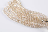 2str 8mm Crystal Beads Roundel Faceted Champagne 6" strands