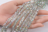 2str 8mm Crystal Beads Roundel Faceted Green Champagne AB 6" strands