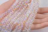 2str 8mm Crystal Beads Roundel Faceted Clear AB 6" strands