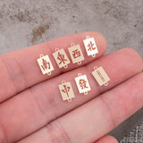 Mahjong Connectors - East West North South Middle Permanent Jewelry Connector 14kt Gold Filled Sterling Silver - Made from Scratch in USA