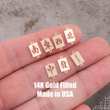 Mahjong Connectors - East West North South Middle Permanent Jewelry Connector 14kt Gold Filled Sterling Silver - Made from Scratch in USA