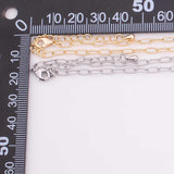 Gold PVD Paperclip bracelet 3x6mm round links tarnish resistant PVD ION plated 6.75" plus 2" extender