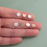 Cat Dog Face Connectors - 14kt gold filled or Sterling Silver - Made in the USA