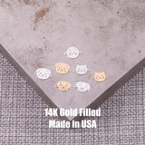 Cat Dog Face Connectors - 14kt gold filled or Sterling Silver - Made in the USA