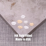 Cat Dog Face Connectors - 14kt gold filled or Sterling Silver - Made in the USA