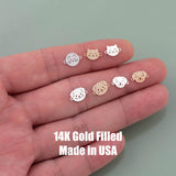 Cat Dog Face Connectors - 14kt gold filled or Sterling Silver - Made in the USA