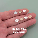 Cat Dog Face Connectors - 14kt gold filled or Sterling Silver - Made in the USA