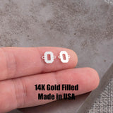 O Varsity Letter Football Ohio Connector Letter O or Zero 14K Gold Filled Sterling Silver Connectors Bracelet or Necklace Permanent Jewelry
