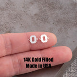 O Varsity Letter Football Ohio Connector Letter O or Zero 14K Gold Filled Sterling Silver Connectors Bracelet or Necklace Permanent Jewelry