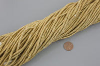 Ethiopian African Brass Beads, Roundelle 4mm, 24 inch long strands.