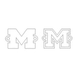 Letter M Varsity Letter Football Michigan Connector 14K Gold Filled Sterling Silver Connectors Bracelet or Necklace Permanent Jewelry