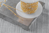 14kt Mix Metal Gold Filled Silver 1.2mm Satellite Chain - Cable Chain with 2.3mm Balls - Chain for Permanent Jewelry - USA made