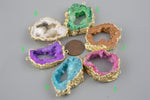 Assorted Colored Quartz Druzy Connector