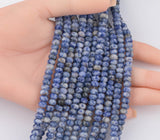 Natural Sodalite Jasper Beads Roundel - High Quality in Smooth Saucer Roundel, 3x6mm Flat Rondel 15.5 Inches Roundel 3x6mm