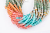 2x6mm Thin Heishi Beads Multi-color Heishi Rondelle Beads Smooth Rondelle Beads Size 15.5'' Strand African Opal