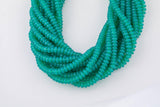 Emerald Green Teal - High Quality in Roundel, 6mm, 8mm- Full 15.5 Inch Strand-15.5 inch Strand Smooth Crystal Beads