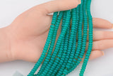 Emerald Green Teal - High Quality in Roundel, 6mm, 8mm- Full 15.5 Inch Strand-15.5 inch Strand Smooth Crystal Beads