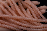 Blush Pink - High Quality in Roundel, 6mm, 8mm- Full 15.5 Inch Strand-15.5 inch Strand Smooth Crystal Beads