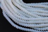 Opalite White- High Quality in Roundel, 6mm, 8mm- Full 15.5 Inch Strand-15.5 inch Strand Smooth Crystal Beads