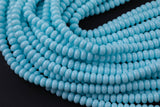 Mint Blue- High Quality in Roundel, 6mm, 8mm- Full 15.5 Inch Strand-15.5 inch Strand Smooth Crystal Beads