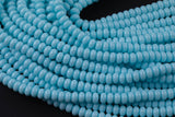 Mint Blue- High Quality in Roundel, 6mm, 8mm- Full 15.5 Inch Strand-15.5 inch Strand Smooth Crystal Beads