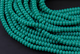 Soap Teal Green- High Quality in Roundel, 6mm, 8mm- Full 15.5 Inch Strand-15.5 inch Strand Smooth Crystal Beads