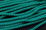 Soap Teal Green- High Quality in Roundel, 6mm, 8mm- Full 15.5 Inch Strand-15.5 inch Strand Smooth Crystal Beads