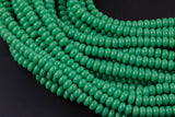 Evergreen Green- High Quality in Roundel, 6mm, 8mm- Full 15.5 Inch Strand-15.5 inch Strand Smooth Crystal Beads