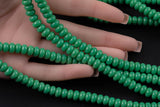 Evergreen Green- High Quality in Roundel, 6mm, 8mm- Full 15.5 Inch Strand-15.5 inch Strand Smooth Crystal Beads
