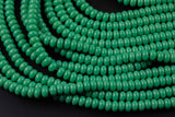 Evergreen Green- High Quality in Roundel, 6mm, 8mm- Full 15.5 Inch Strand-15.5 inch Strand Smooth Crystal Beads