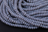 Gray- High Quality in Roundel, 6mm, 8mm- Full 15.5 Inch Strand-15.5 inch Strand Smooth Crystal Beads
