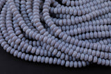 Gray- High Quality in Roundel, 6mm, 8mm- Full 15.5 Inch Strand-15.5 inch Strand Smooth Crystal Beads