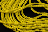Bright Yellow- High Quality in Roundel, 6mm, 8mm- Full 15.5 Inch Strand-15.5 inch Strand Smooth Crystal Beads