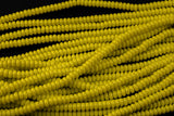 Bright Yellow- High Quality in Roundel, 6mm, 8mm- Full 15.5 Inch Strand-15.5 inch Strand Smooth Crystal Beads