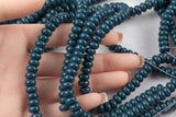 Dark Blue Teal- High Quality in Roundel, 6mm, 8mm- Full 15.5 Inch Strand-15.5 inch Strand Smooth Crystal Beads