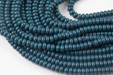 Dark Blue Teal- High Quality in Roundel, 6mm, 8mm- Full 15.5 Inch Strand-15.5 inch Strand Smooth Crystal Beads