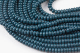 Dark Blue Teal- High Quality in Roundel, 6mm, 8mm- Full 15.5 Inch Strand-15.5 inch Strand Smooth Crystal Beads