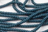 Dark Blue Teal- High Quality in Roundel, 6mm, 8mm- Full 15.5 Inch Strand-15.5 inch Strand Smooth Crystal Beads