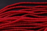 Clear Red- High Quality in Roundel, 6mm, 8mm- Full 15.5 Inch Strand-15.5 inch Strand Smooth Crystal Beads