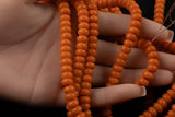 Orange- High Quality in Roundel, 6mm, 8mm- Full 15.5 Inch Strand-15.5 inch Strand Smooth Crystal Beads