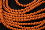 Orange- High Quality in Roundel, 6mm, 8mm- Full 15.5 Inch Strand-15.5 inch Strand Smooth Crystal Beads