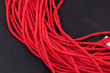 4mm Red Roundel Heishi Beads - High Quality Full 15.5 Inch Strand - 15.5 inch Strand Smooth Crystal Beads