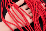 4mm Red Roundel Heishi Beads - High Quality Full 15.5 Inch Strand - 15.5 inch Strand Smooth Crystal Beads