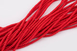 4mm Red Roundel Heishi Beads - High Quality Full 15.5 Inch Strand - 15.5 inch Strand Smooth Crystal Beads