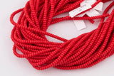 4mm Red Roundel Heishi Beads - High Quality Full 15.5 Inch Strand - 15.5 inch Strand Smooth Crystal Beads