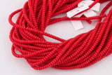 4mm Red Roundel Heishi Beads - High Quality Full 15.5 Inch Strand - 15.5 inch Strand Smooth Crystal Beads