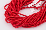 4mm Red Roundel Heishi Beads - High Quality Full 15.5 Inch Strand - 15.5 inch Strand Smooth Crystal Beads